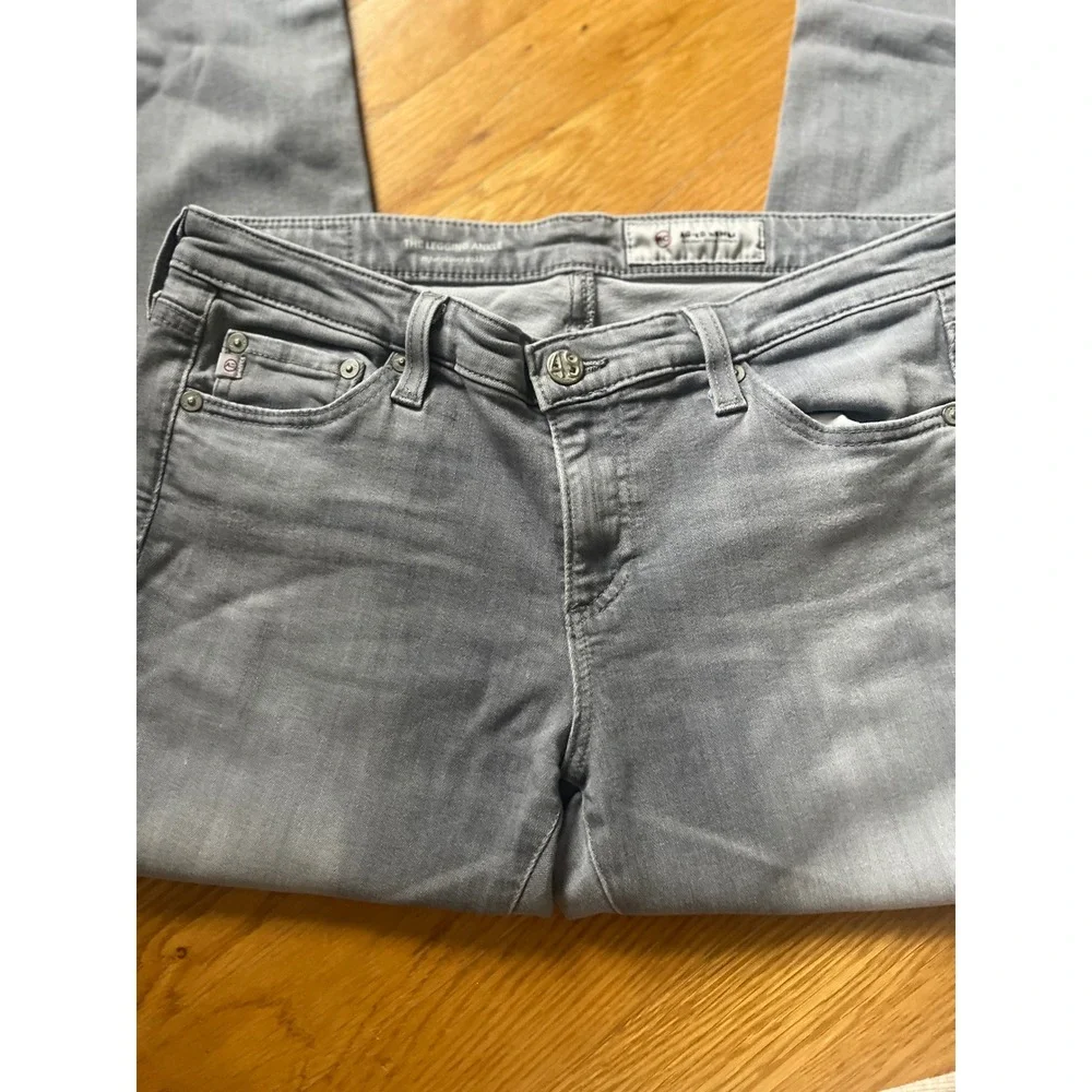 AG Jeans The‎ Legging Ankle Super Skinny Grey Wash Frayed Hem Jeans Womens